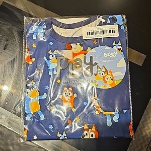 Bluey & Bingo Dance Party Little Sleepies Play Long Sleeve  T-Shirt NEW NIB